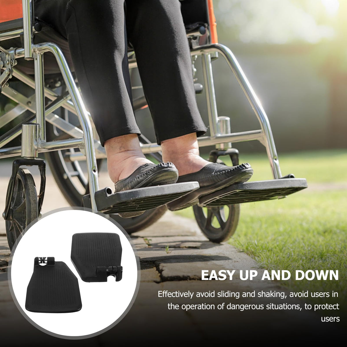 Heavy Duty Plastic Wheelchair Footrests N8128