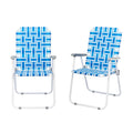 Set of 2 Blue & White Webbed Folding Chairs A9139