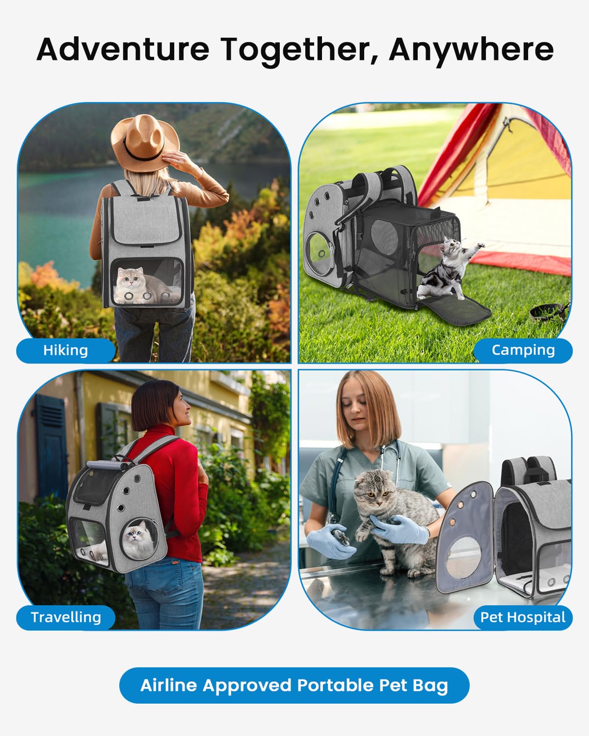 Expandable Cat Backpack Carrier M56746
