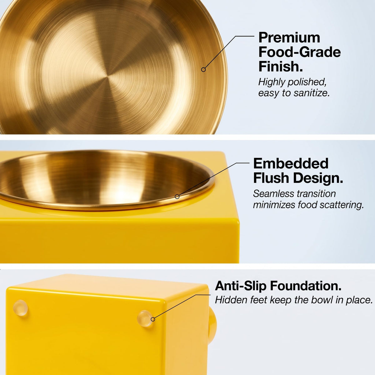 Elevated Cat Dog Bowl Set Stainless Steel Non-Slip J141