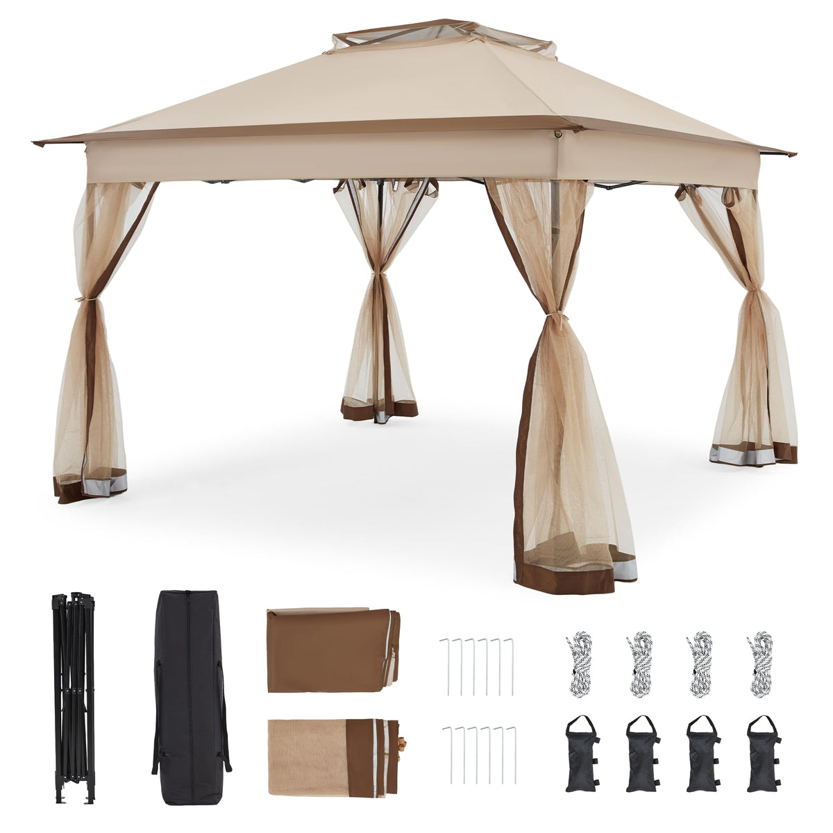 11x11 Pop Up Gazebo with Mosquito Netting Q9092