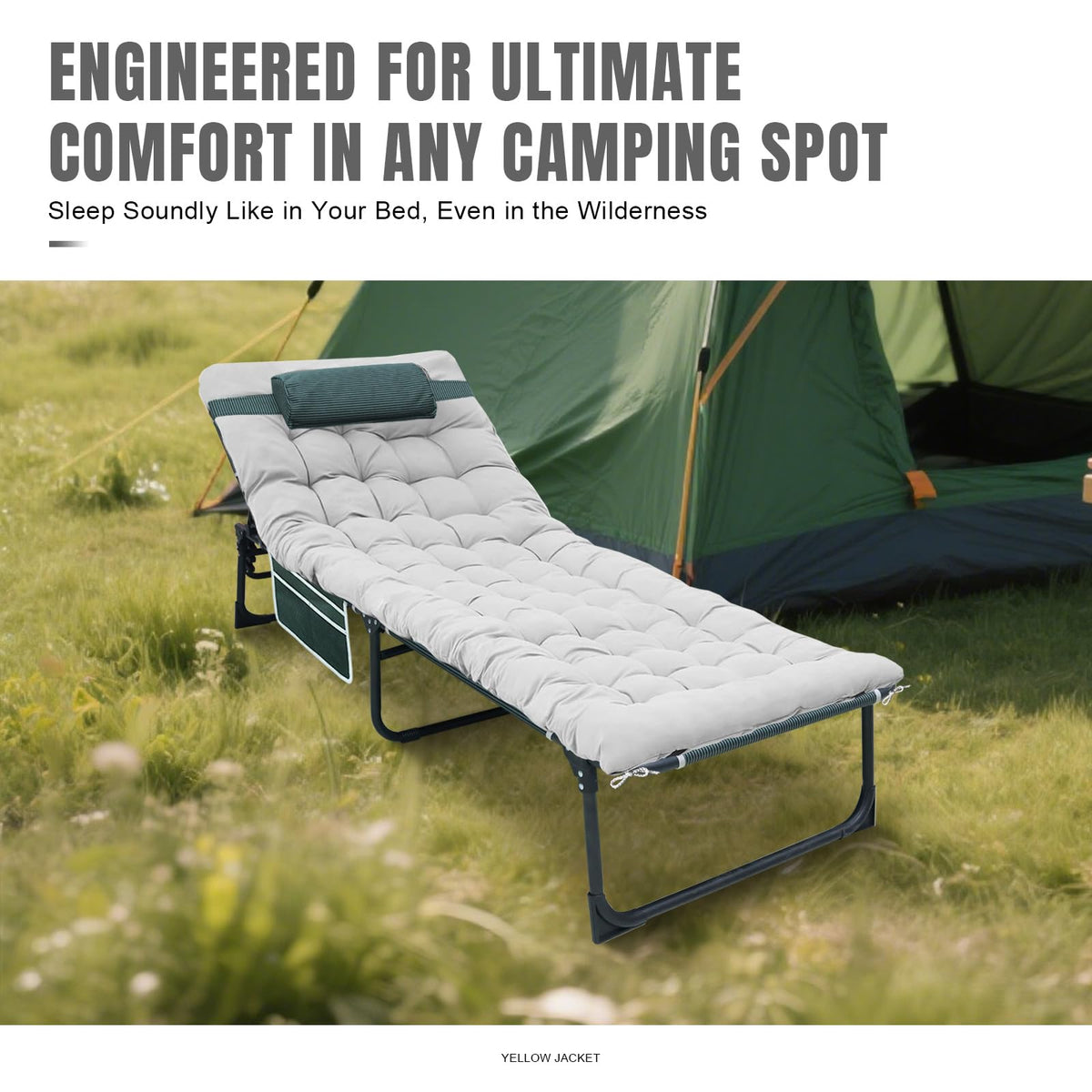 Folding Camping Cot with Mattress and Pillow D5021