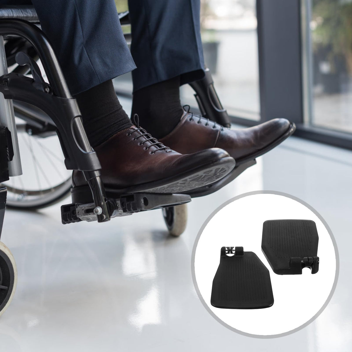 Heavy Duty Plastic Wheelchair Footrests N8128