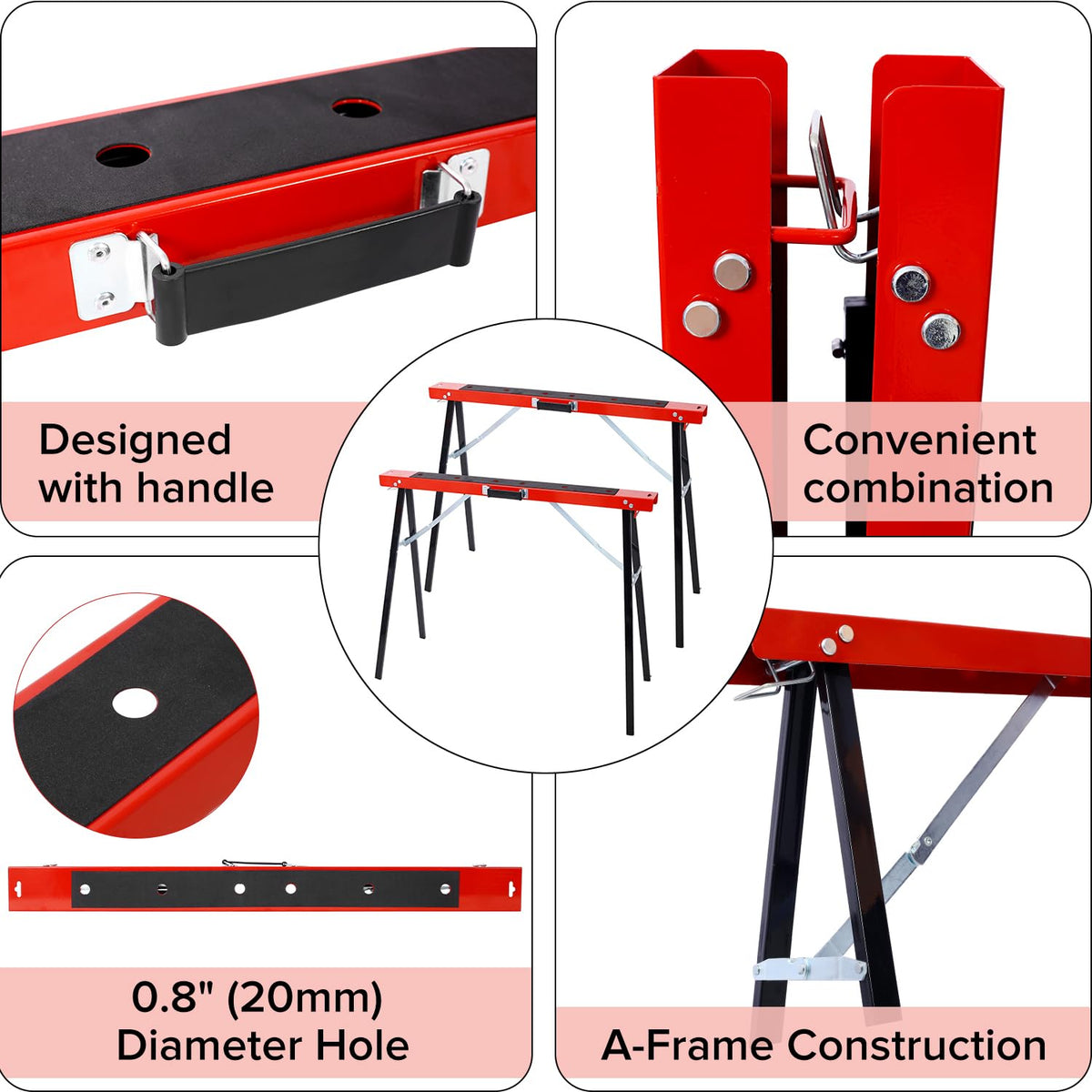 Heavy Duty 2-Pack Folding Sawhorse H87349
