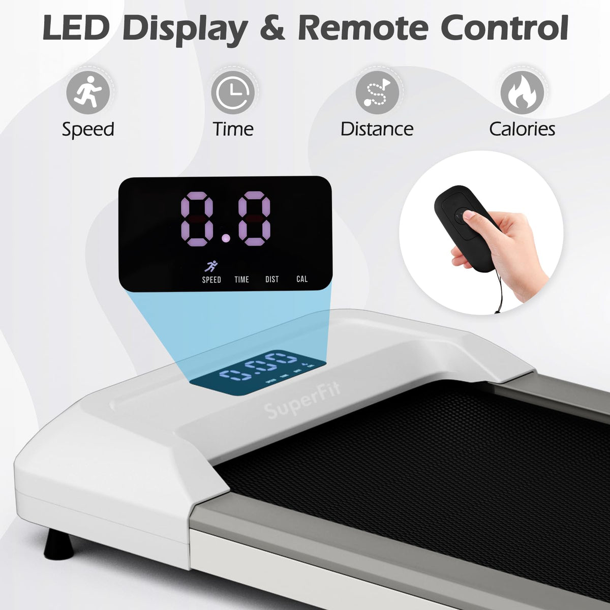Under Desk Treadmill 265 lbs Capacity Portable 2 in 1 G936725