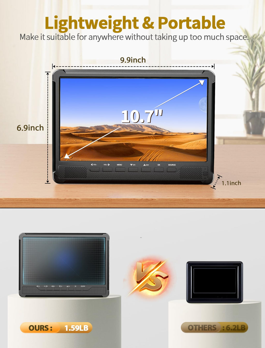 10.7" IPS Flat Screen TV J33805