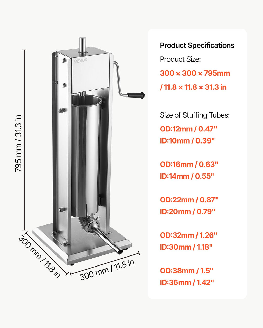 7L/15LBS Vertical Manual Sausage Stuffer E255