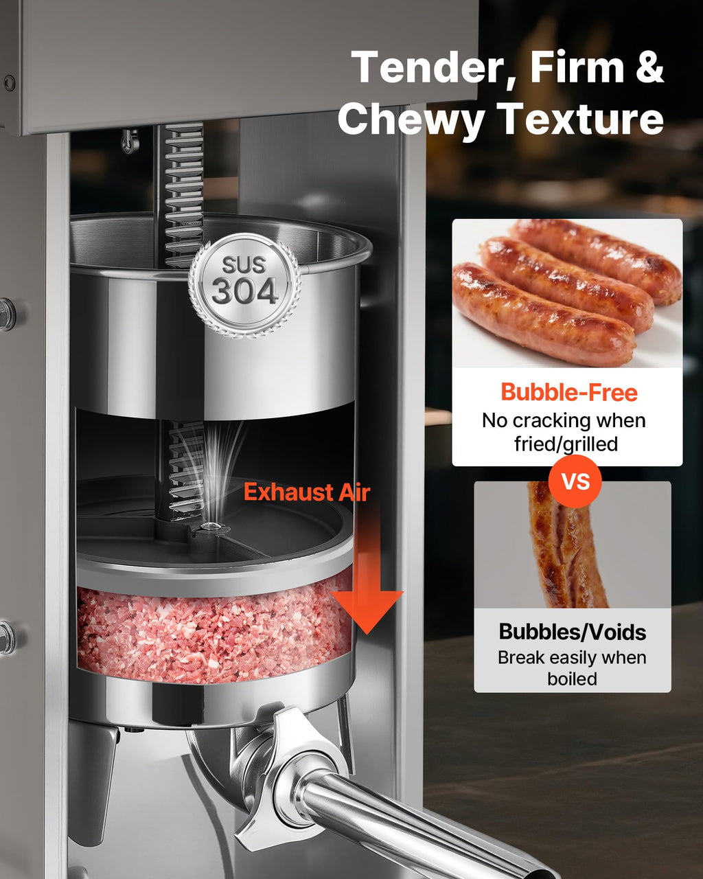 15 L Stainless Steel Electric Sausage Stuffer with 4 Stuffing Tubes H2406