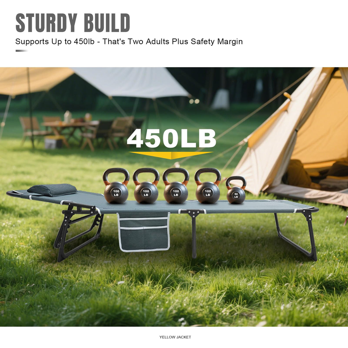 Folding Camping Cot with Mattress and Pillow D5021