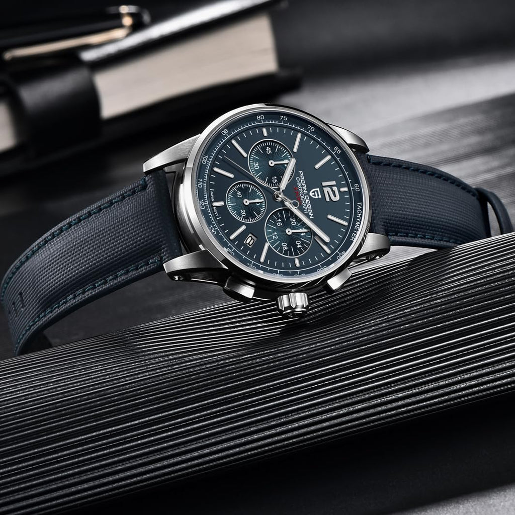 Men's Quartz Chronograph Watch, 100M Water Resistant Stainless Steel, Sapphire Glass, Nylon Strap P269645