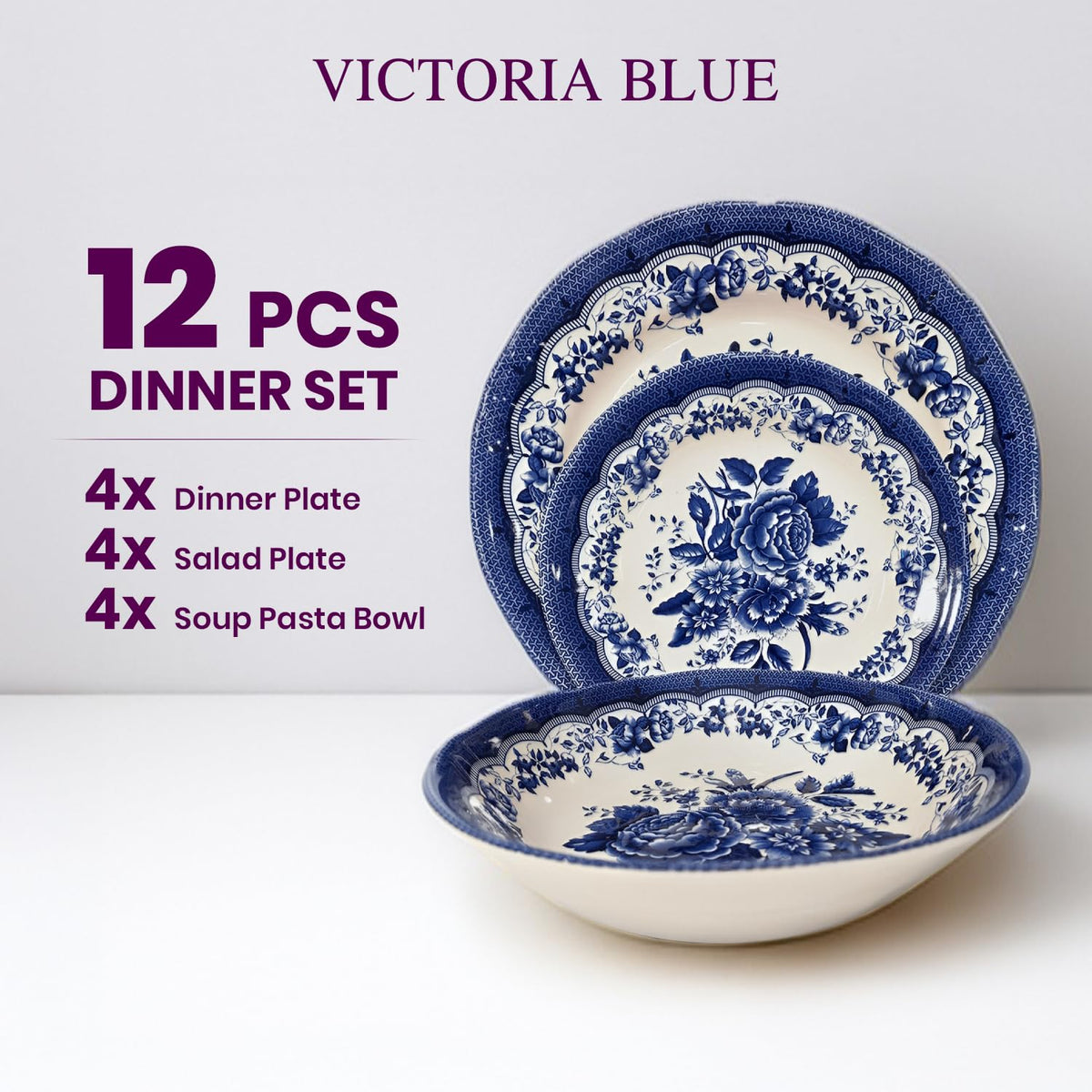 12-Piece Porcelain Dinnerware Set A5423