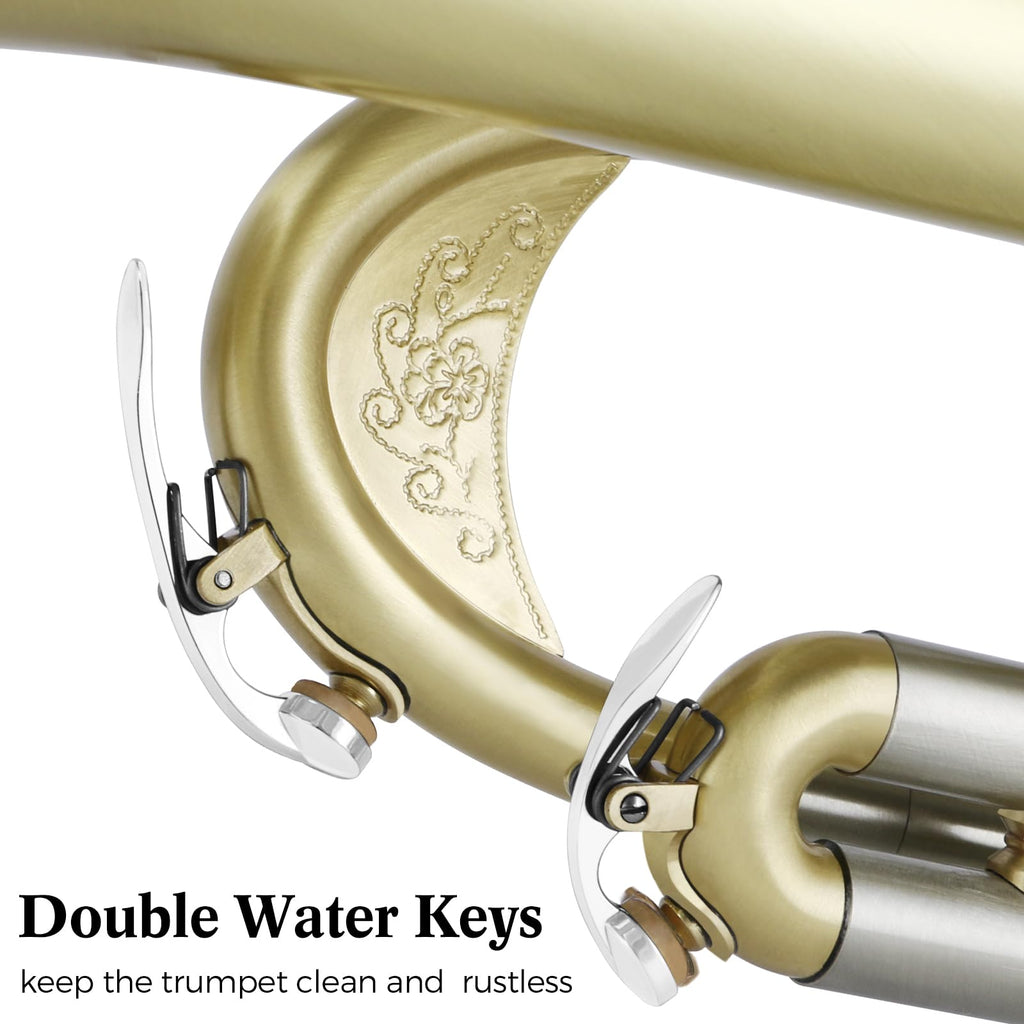 Brushed Finish Standard Brass Bb Trumpet Set with Hard Case V6777