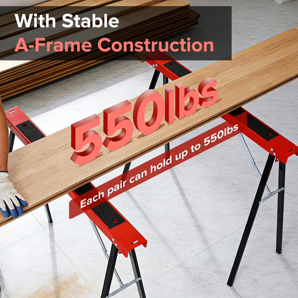 Heavy Duty 2-Pack Folding Sawhorse H87349