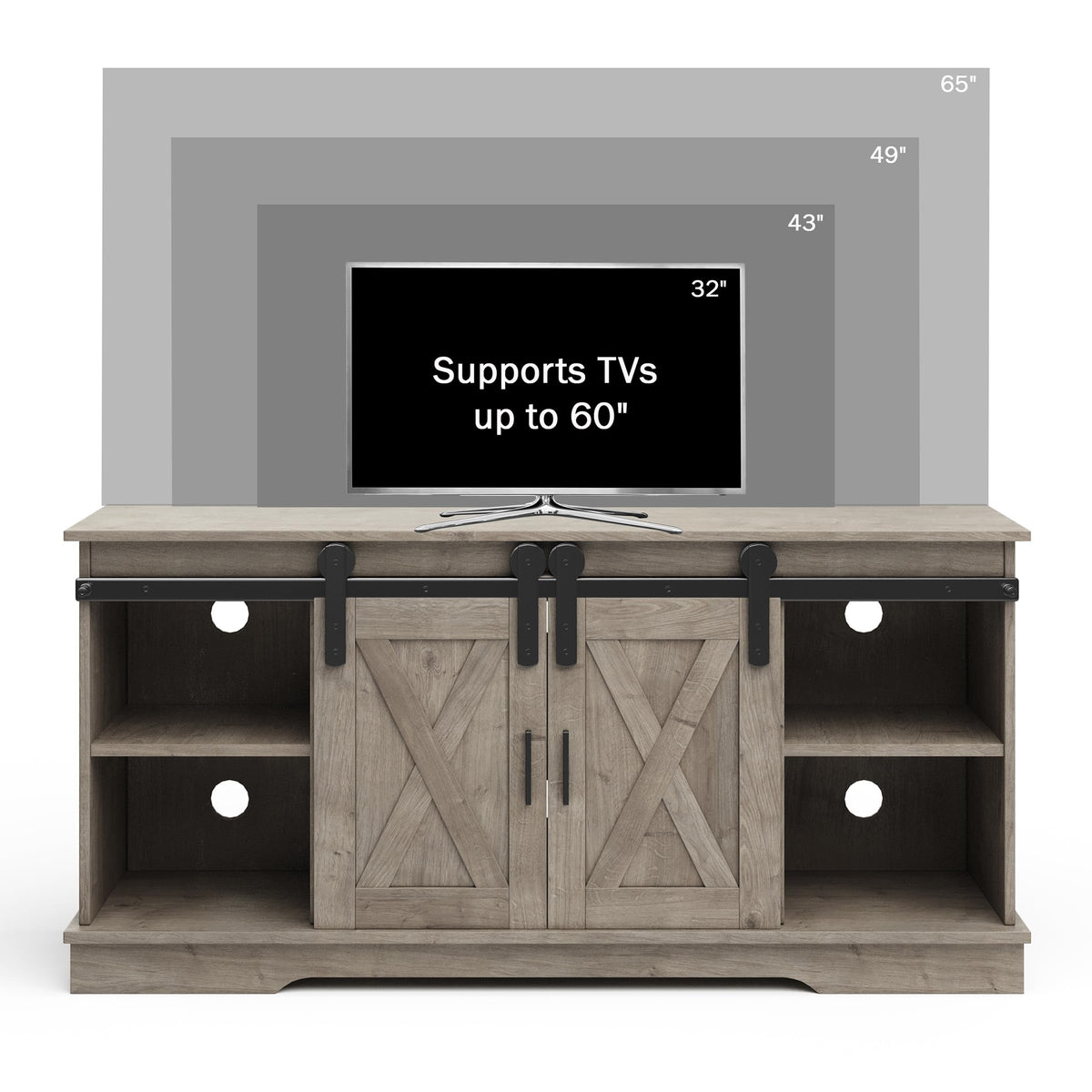 65-Inch TV Stand with Sliding Barn Doors L975928