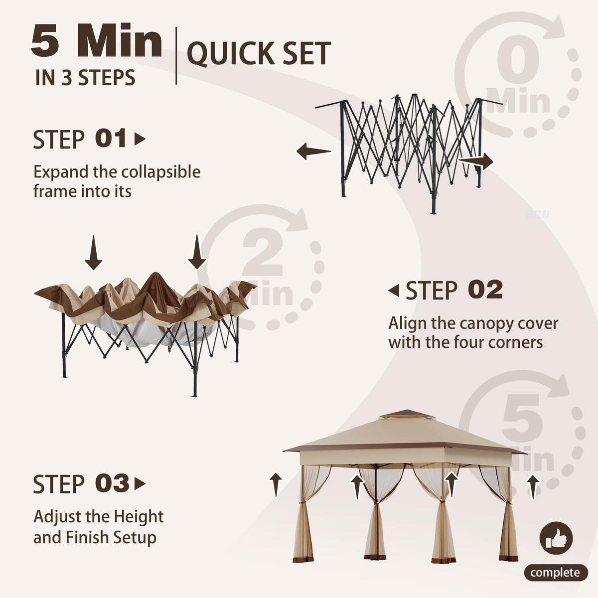 11x11 Pop Up Gazebo with Mosquito Netting Q9092