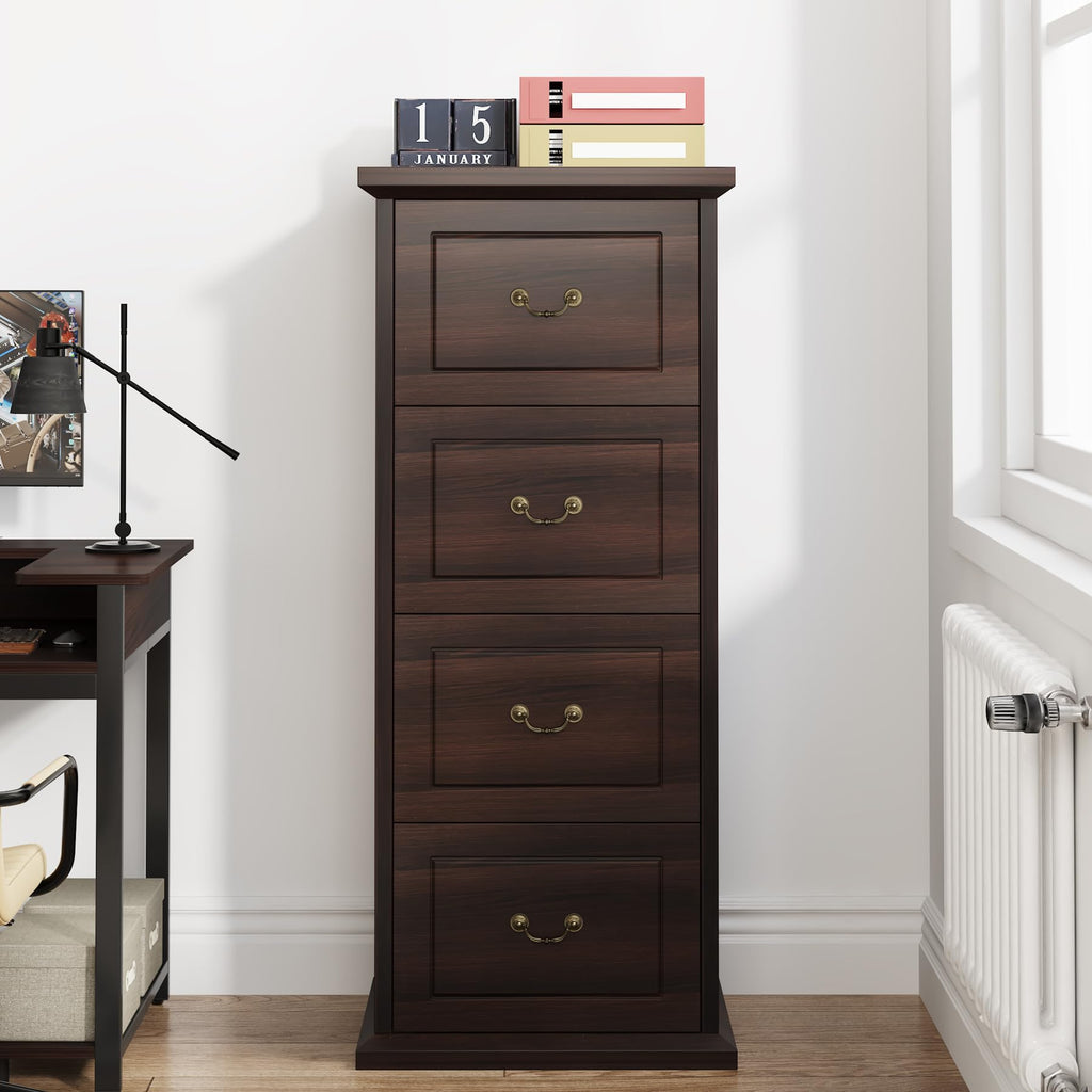 4 Drawer Walnut File Cabinet B396745