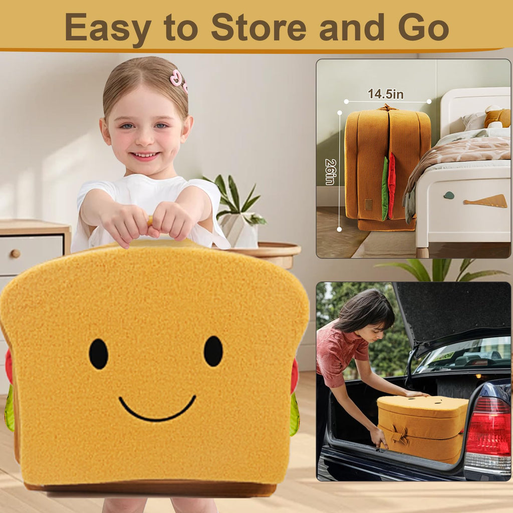 Portable Foldable Soft Foam Toddler Travel Bed with Safety Rail S3618