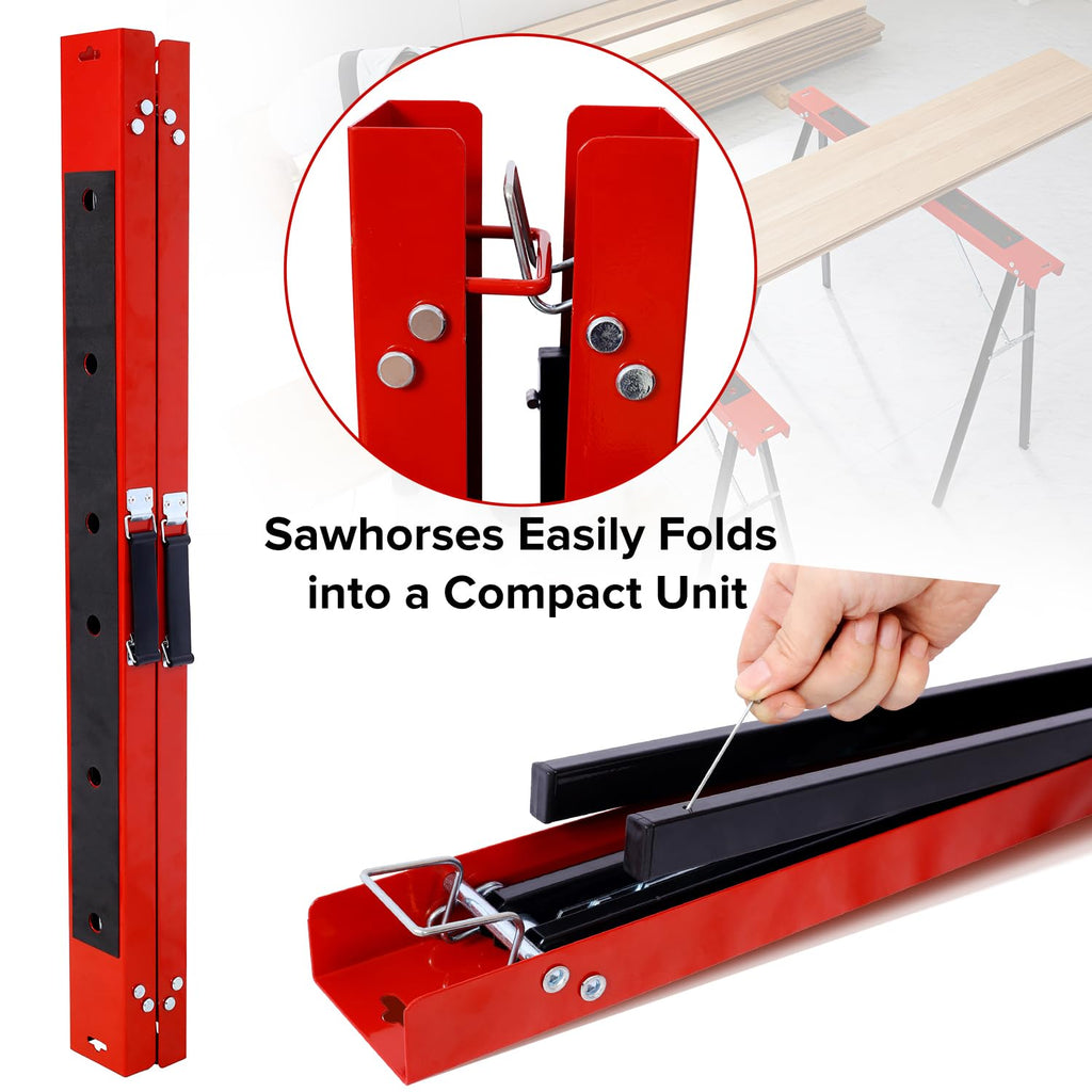 Heavy Duty 2-Pack Folding Sawhorse H87349