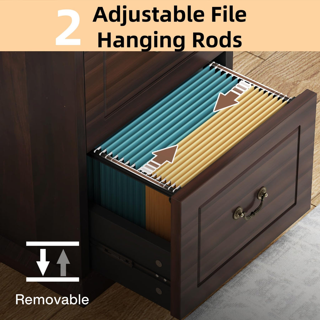 4 Drawer Walnut File Cabinet B396745