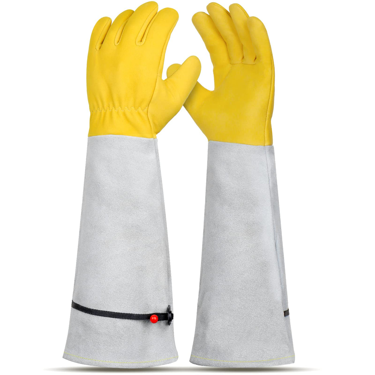Long Leather Gardening Gloves with Adjustable Cuff T28483