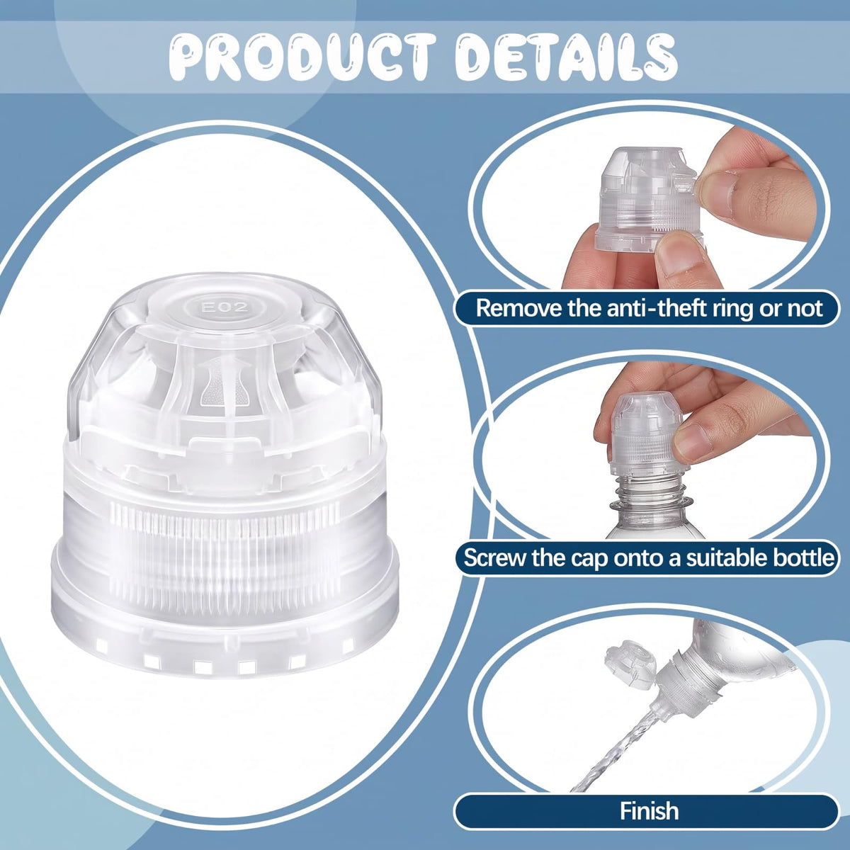 30 Pcs Replacement Sport Bottle Caps E999251