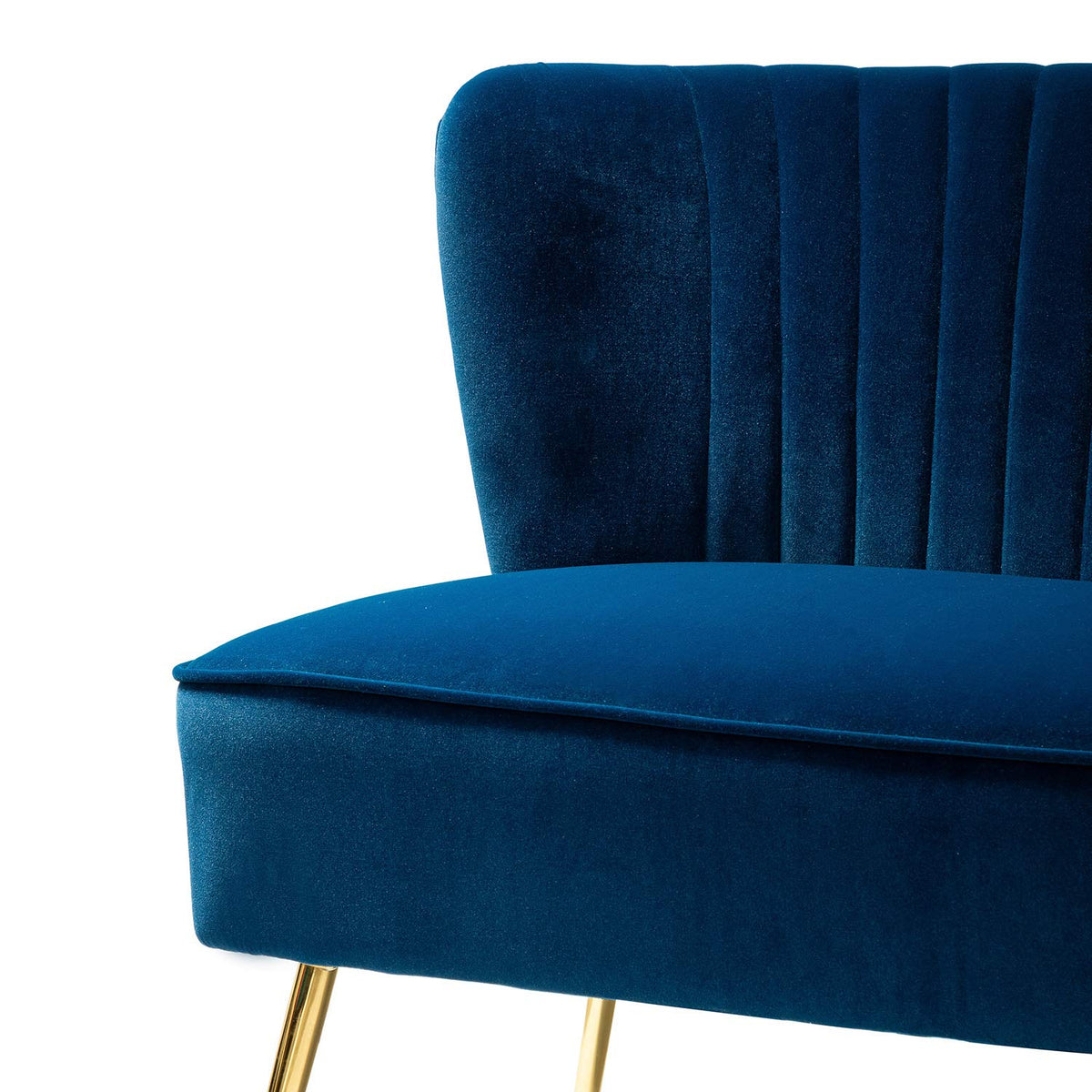 Navy Velvet Tufted Loveseat Sofa H5171