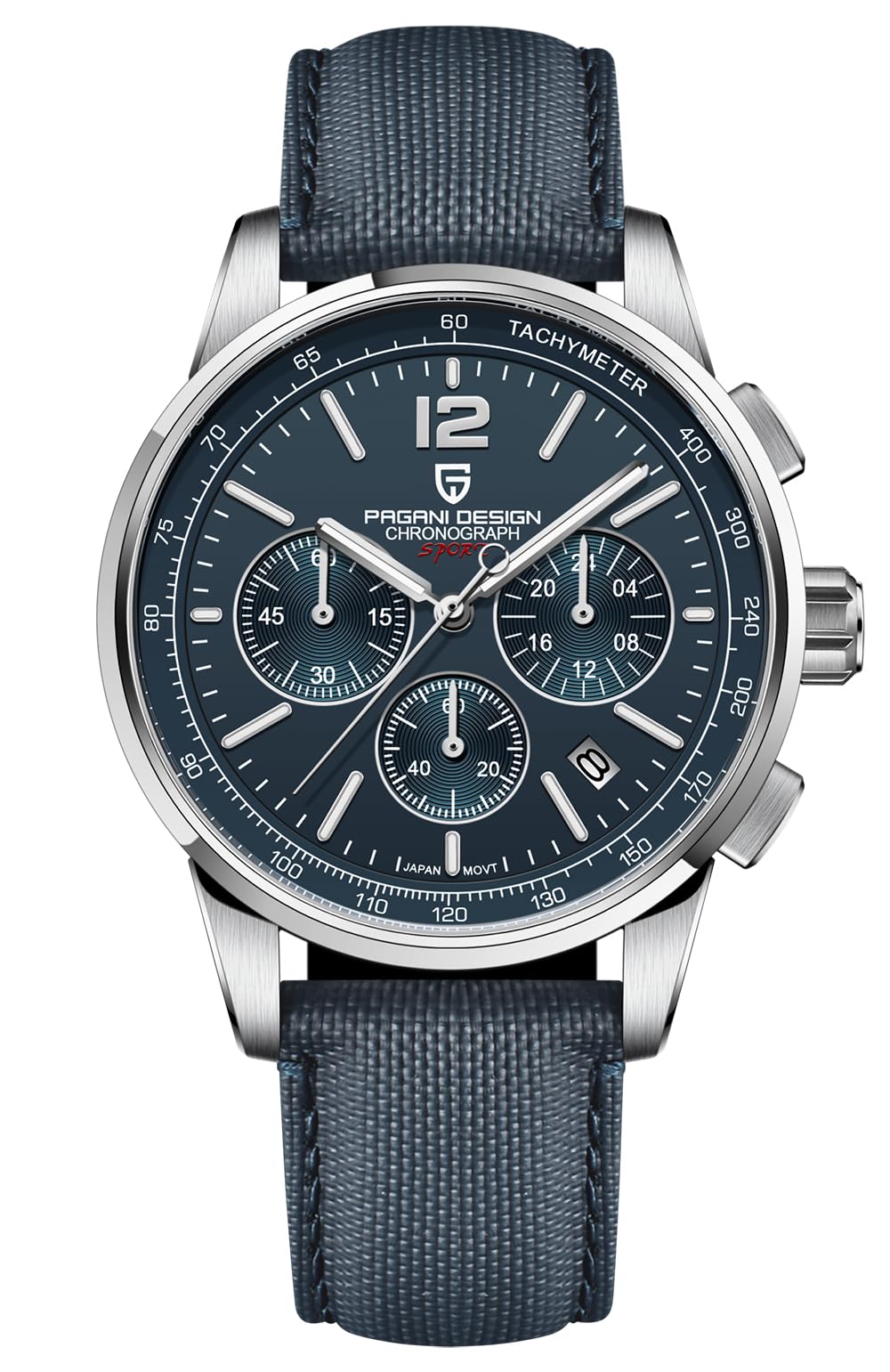 Men's Quartz Chronograph Watch, 100M Water Resistant Stainless Steel, Sapphire Glass, Nylon Strap P269645