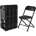 Folding Chairs Set of 10, 330lbs Heavy Duty Plastic Stackable Chairs, Portable Foldable Indoor Outdoor Chairs for Party, Camping, Patio & Events, Black N64128