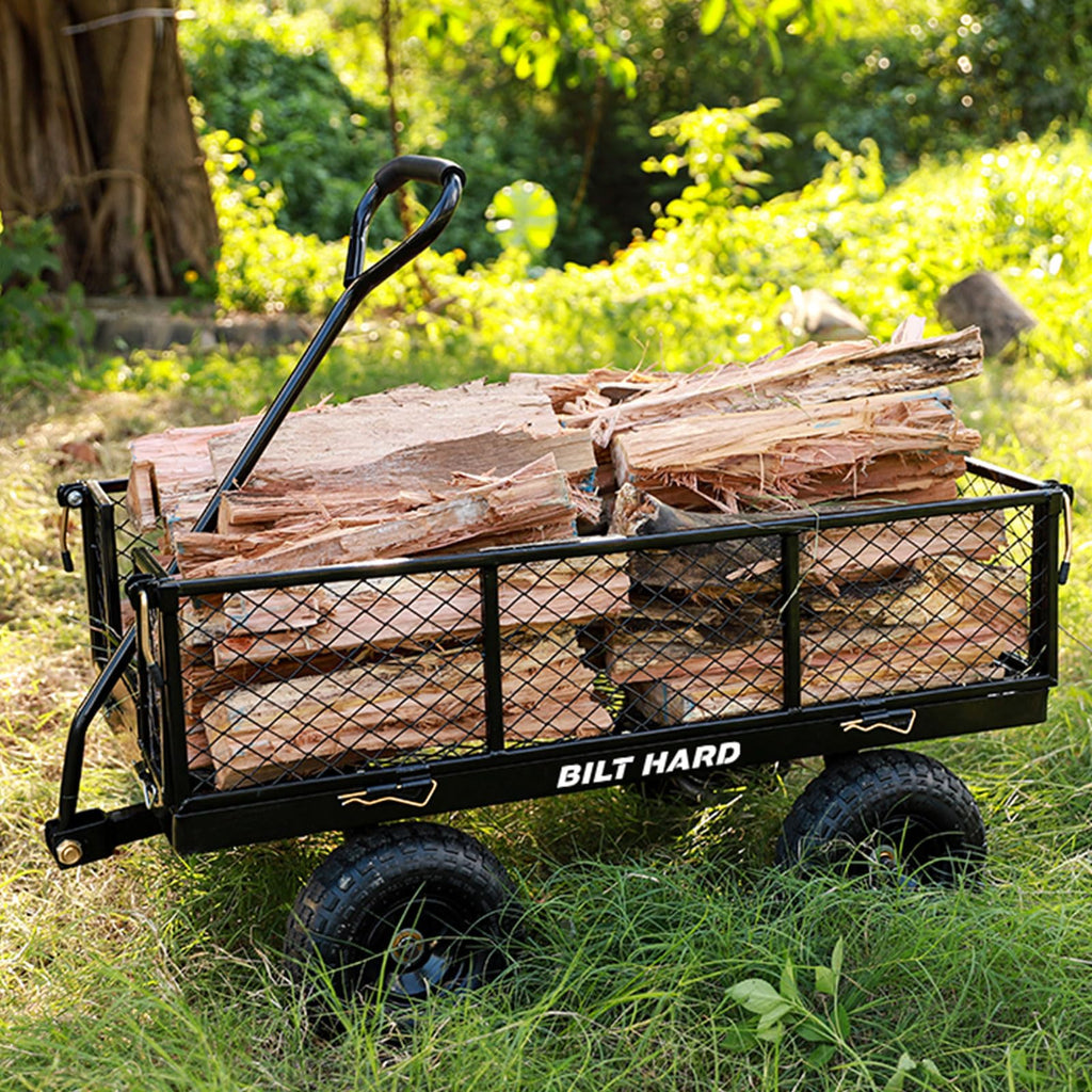 10" Flat Free Tires Steel Garden Cart with Rotating Handle H120333