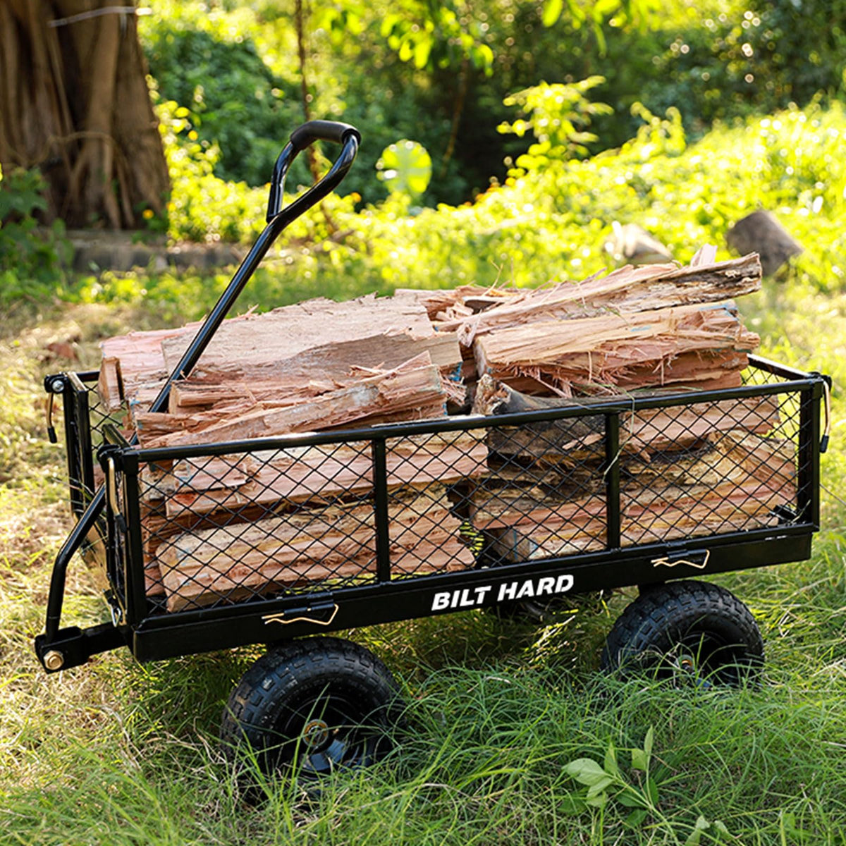 10" Flat Free Tires Steel Garden Cart with Rotating Handle H120333