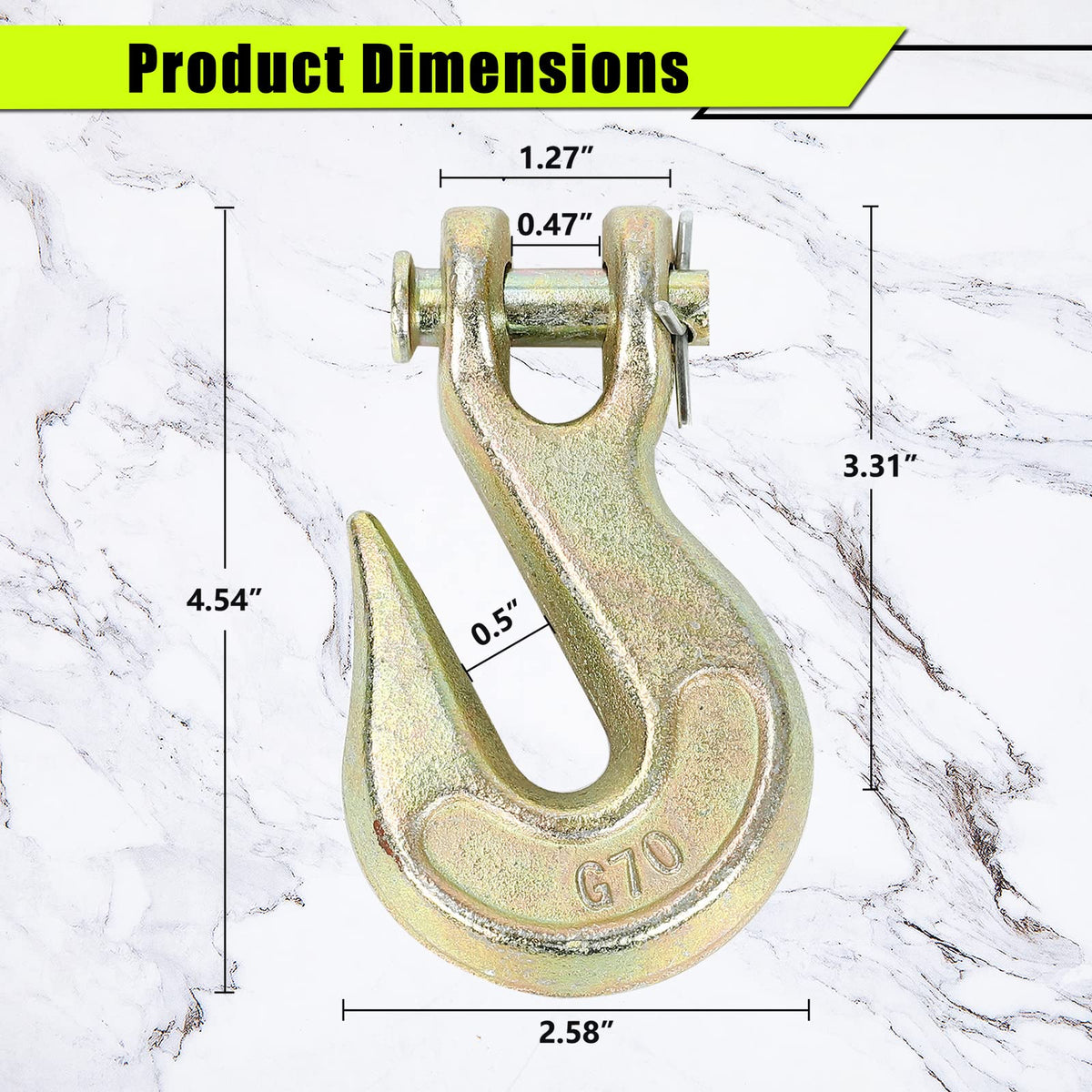 3/8 Inch Grade 70 Clevis Grab Hooks 4 Pack N379