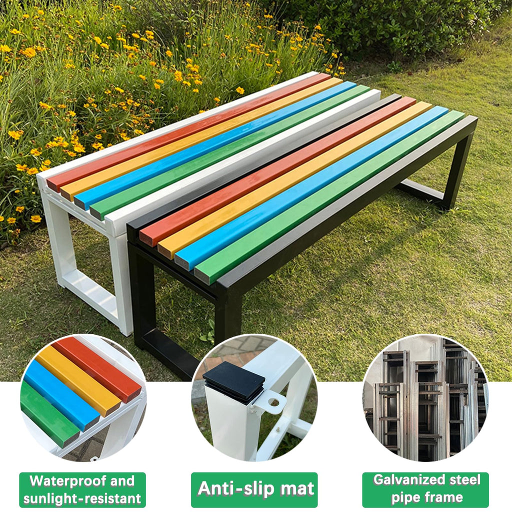 Cast Iron Outdoor Bench Carbonized Finish 150x40x45cm H4622