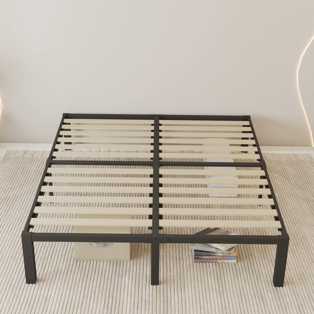 18 inch Queen Size Heavy Duty Platform Bed Frame with Wood Slats D617463