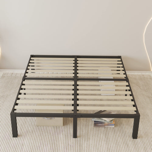 18 inch Queen Size Heavy Duty Platform Bed Frame with Wood Slats D617463