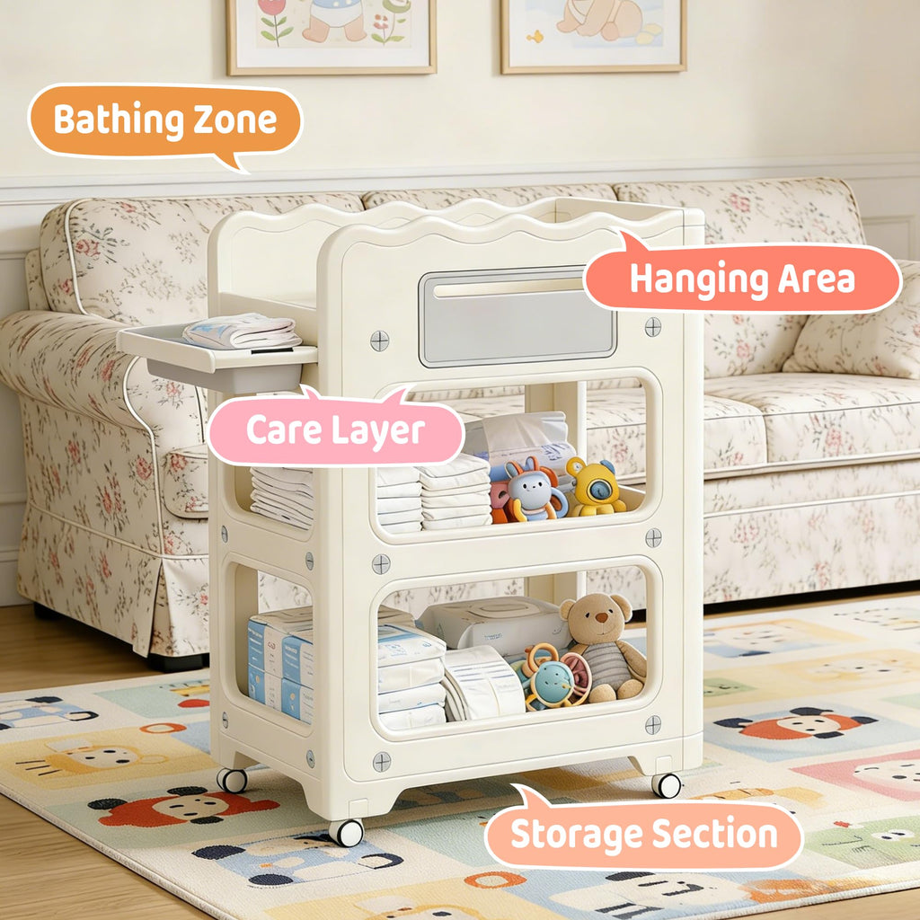 Foldable Portable Baby Changing Table with Storage Baskets H860