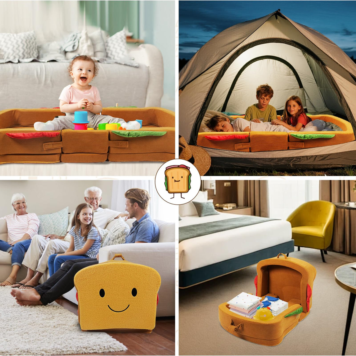 Portable Foldable Soft Foam Toddler Travel Bed with Safety Rail S3618