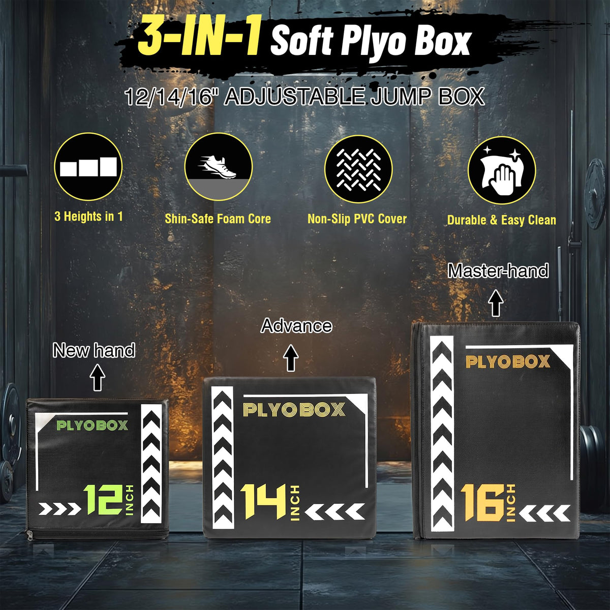 3-in-1 Foam Plyometric Jump Box R2316