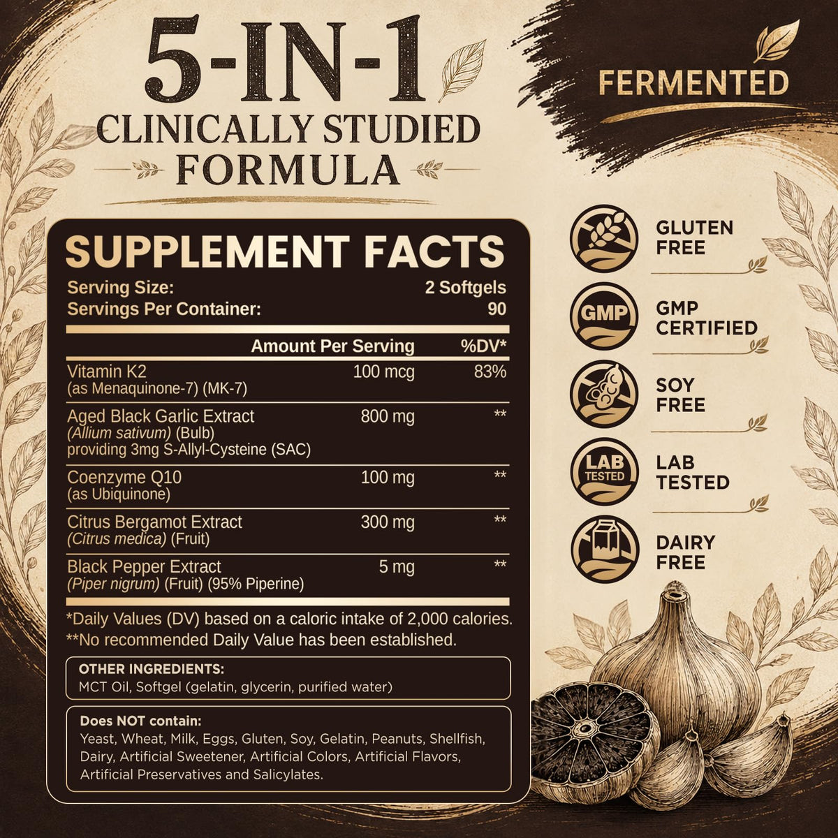 Odorless Black Garlic Extract Softgels K72175