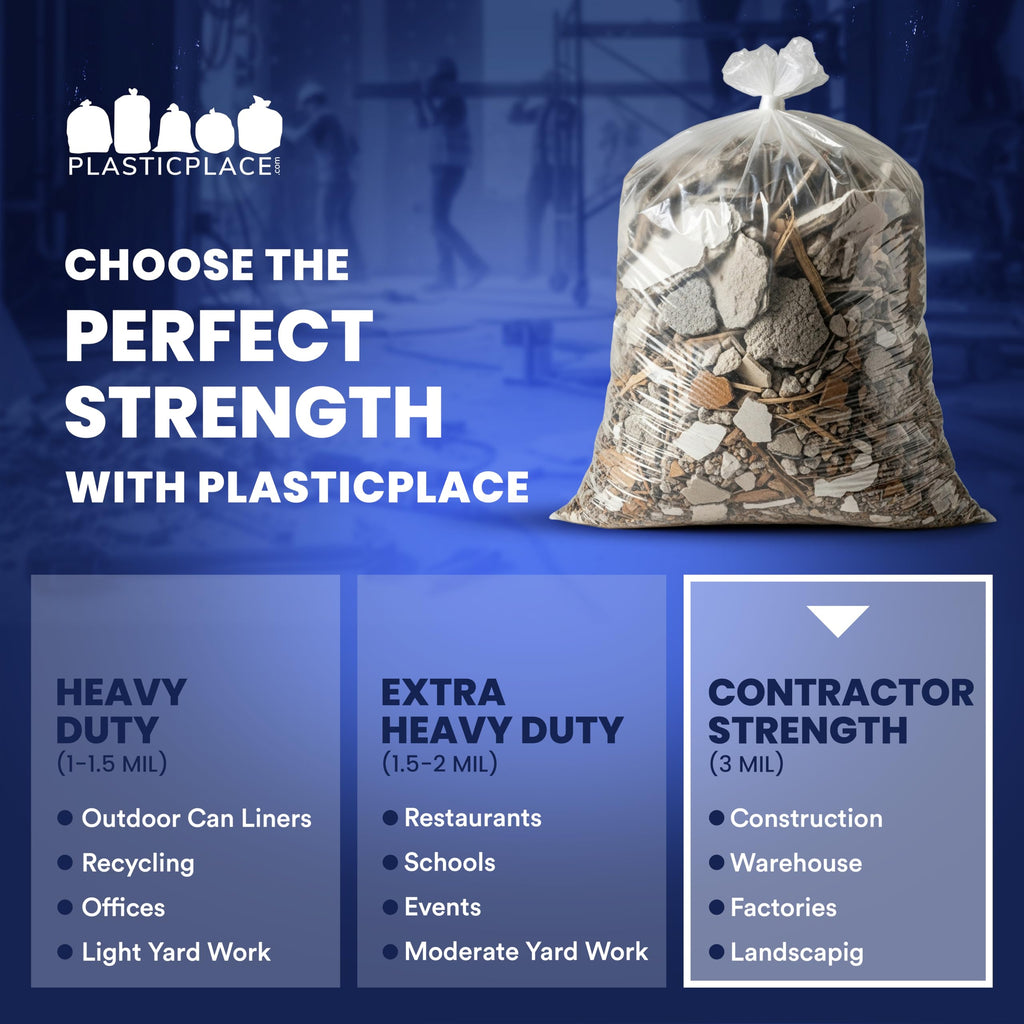 Clear Heavy Duty 42 Gallon Trash Bags 50 Count T6211