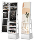 360° Swivel Lockable Jewelry Cabinet with Full Length Mirror Z22296