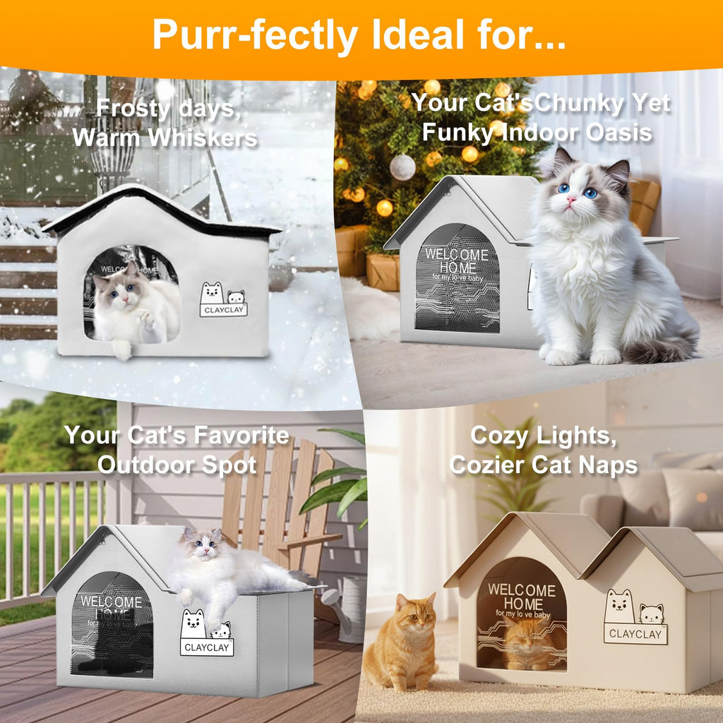 Heated Waterproof Insulated Outdoor Cat House U5914
