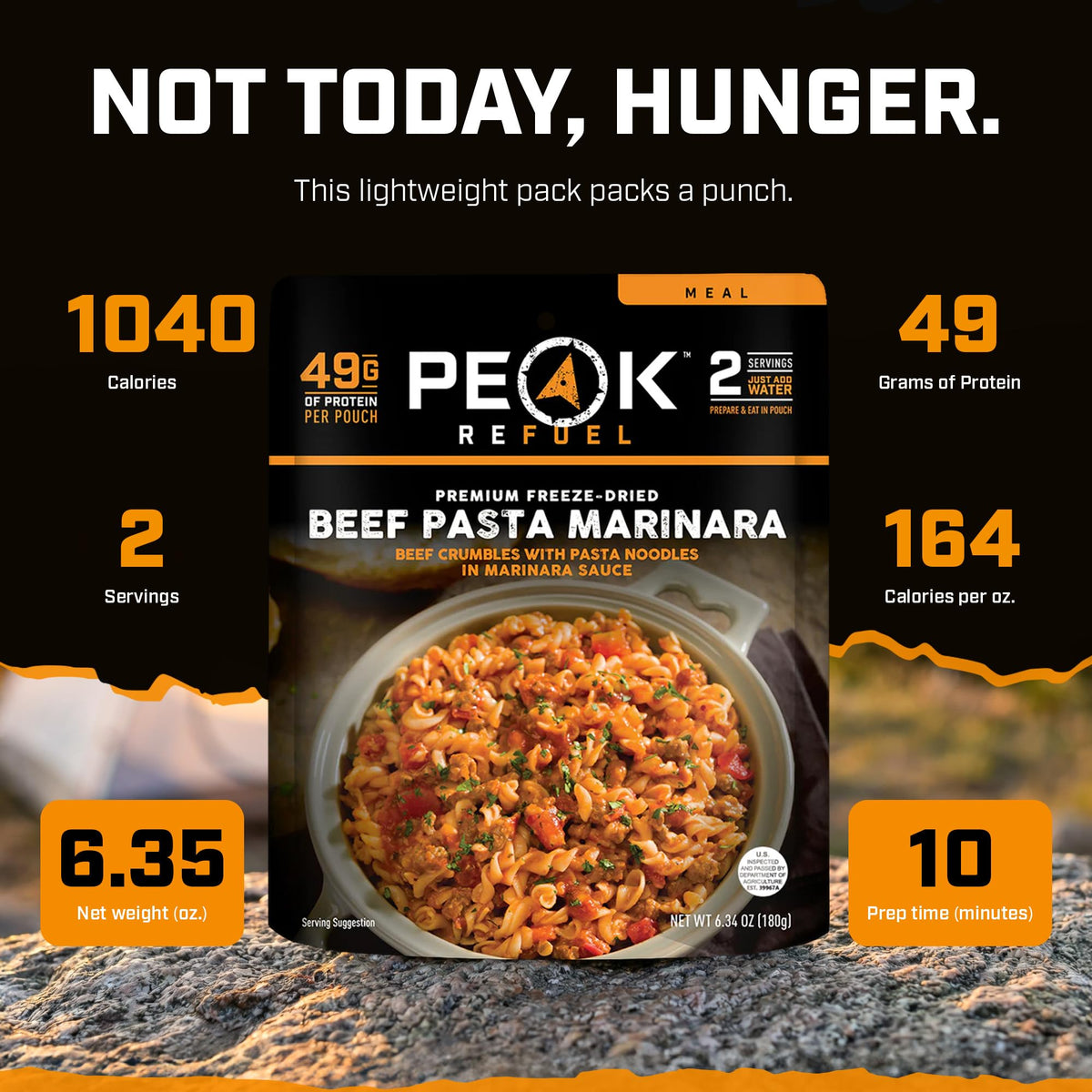 Beef Pasta Marinara Freeze-Dried Meal 2 Servings G820