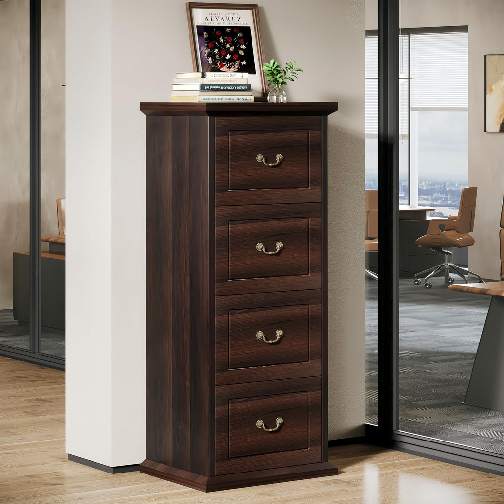 4 Drawer Walnut File Cabinet B396745