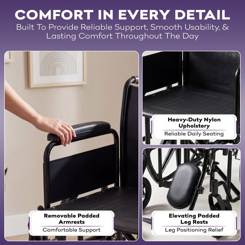 Heavy Duty Bariatric Wheelchair 700lb 28” Seat Width R3381