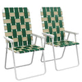 Set of 2 Oversized Folding Webbed Lawn Chairs with Armrests Z565