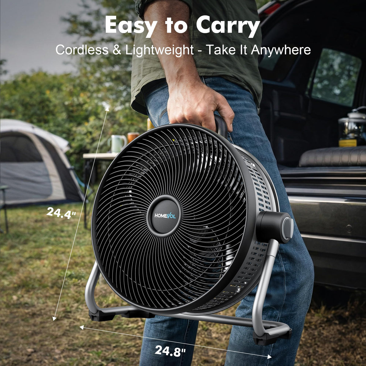 20 Inch Cordless Rechargeable Battery Powered Floor Fan V579