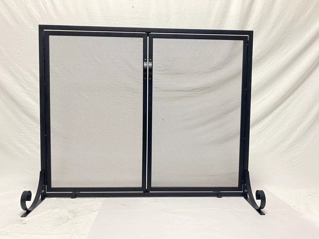 Hinged Double Door Fireplace Mesh Guard G608