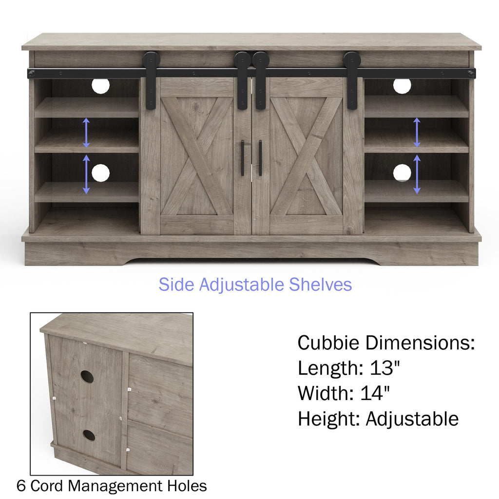 65-Inch TV Stand with Sliding Barn Doors L975928