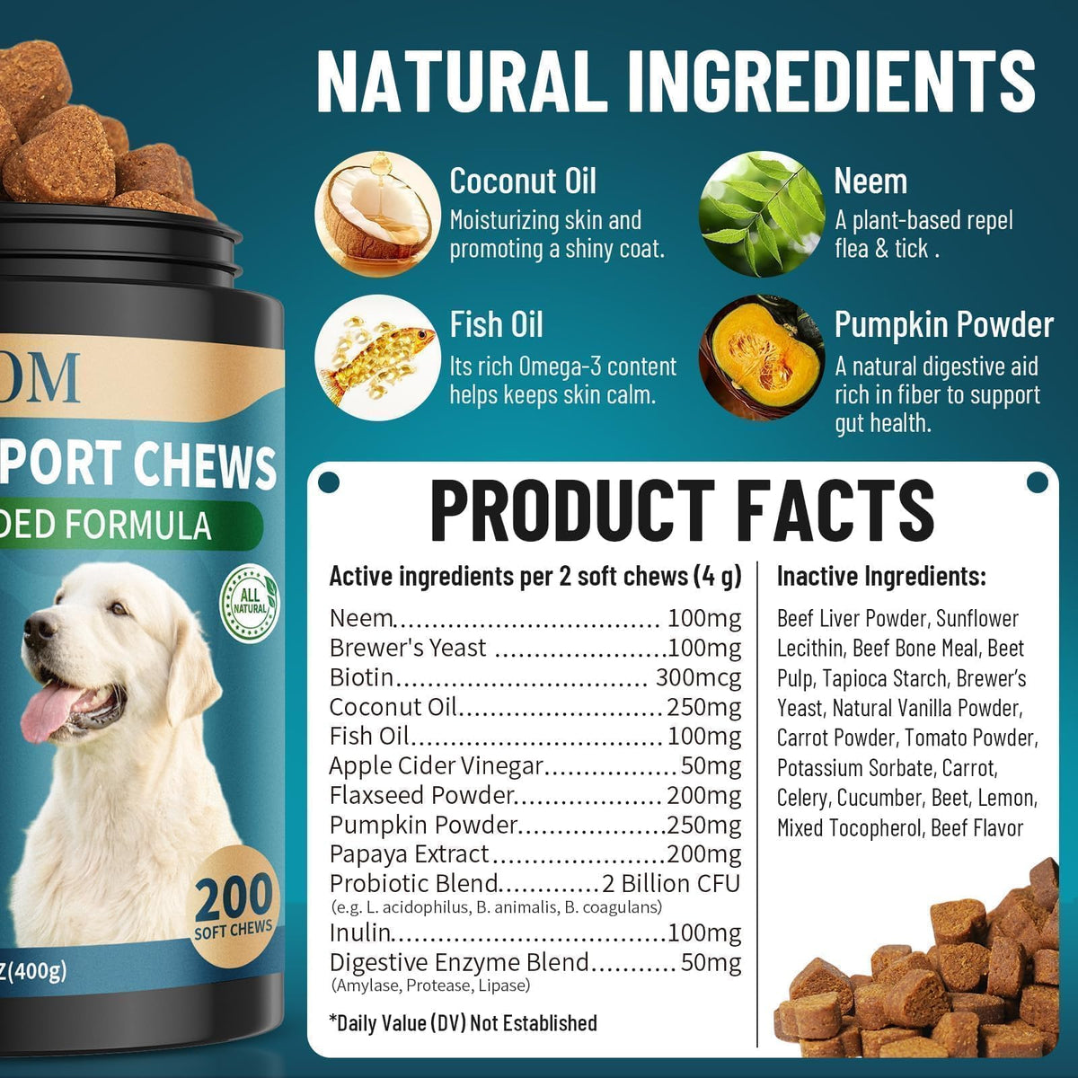 Chewable Flea and Tick Prevention for Dogs M33346