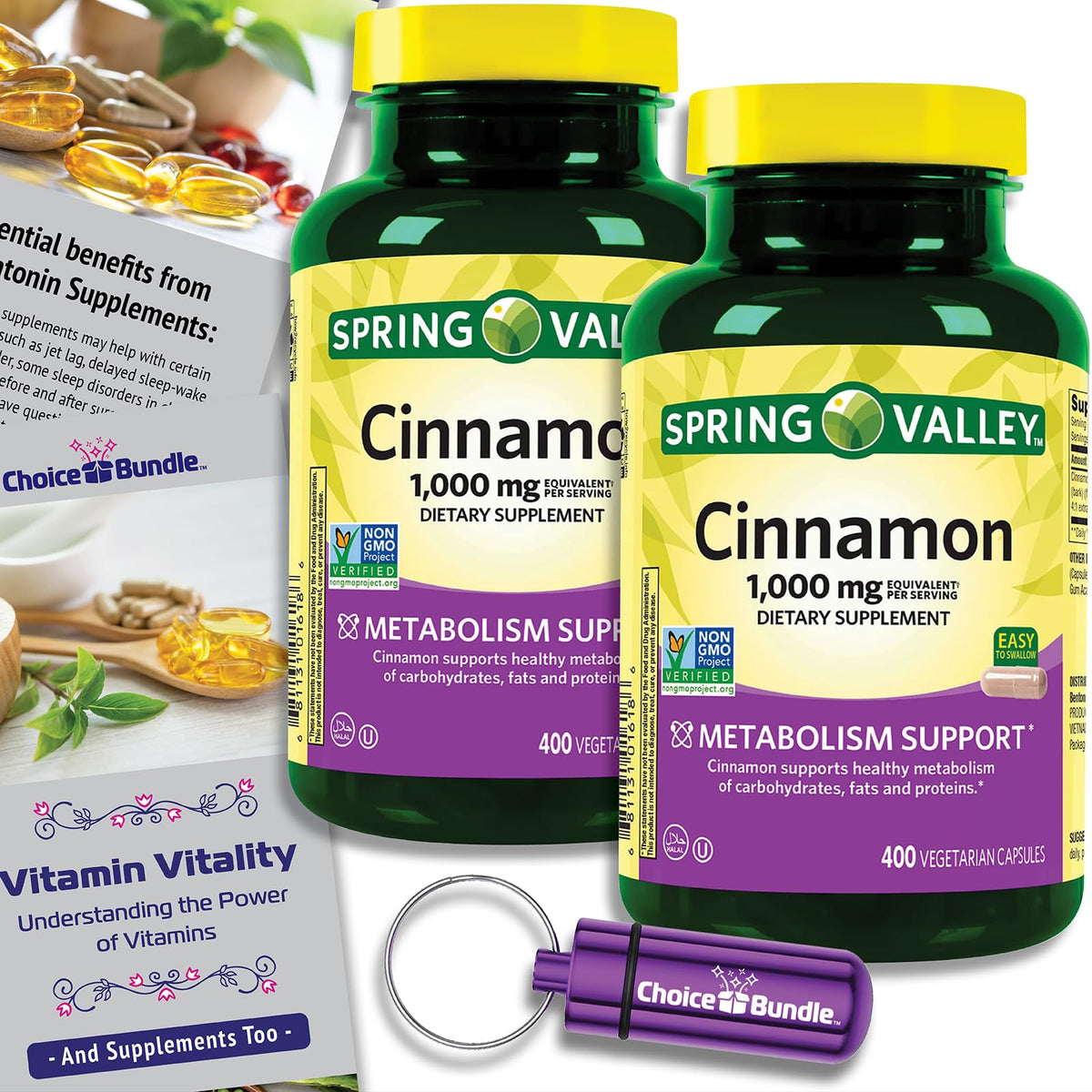 Cinnamon Supplement 1000mg Vegetarian Capsules 800 Total C2993